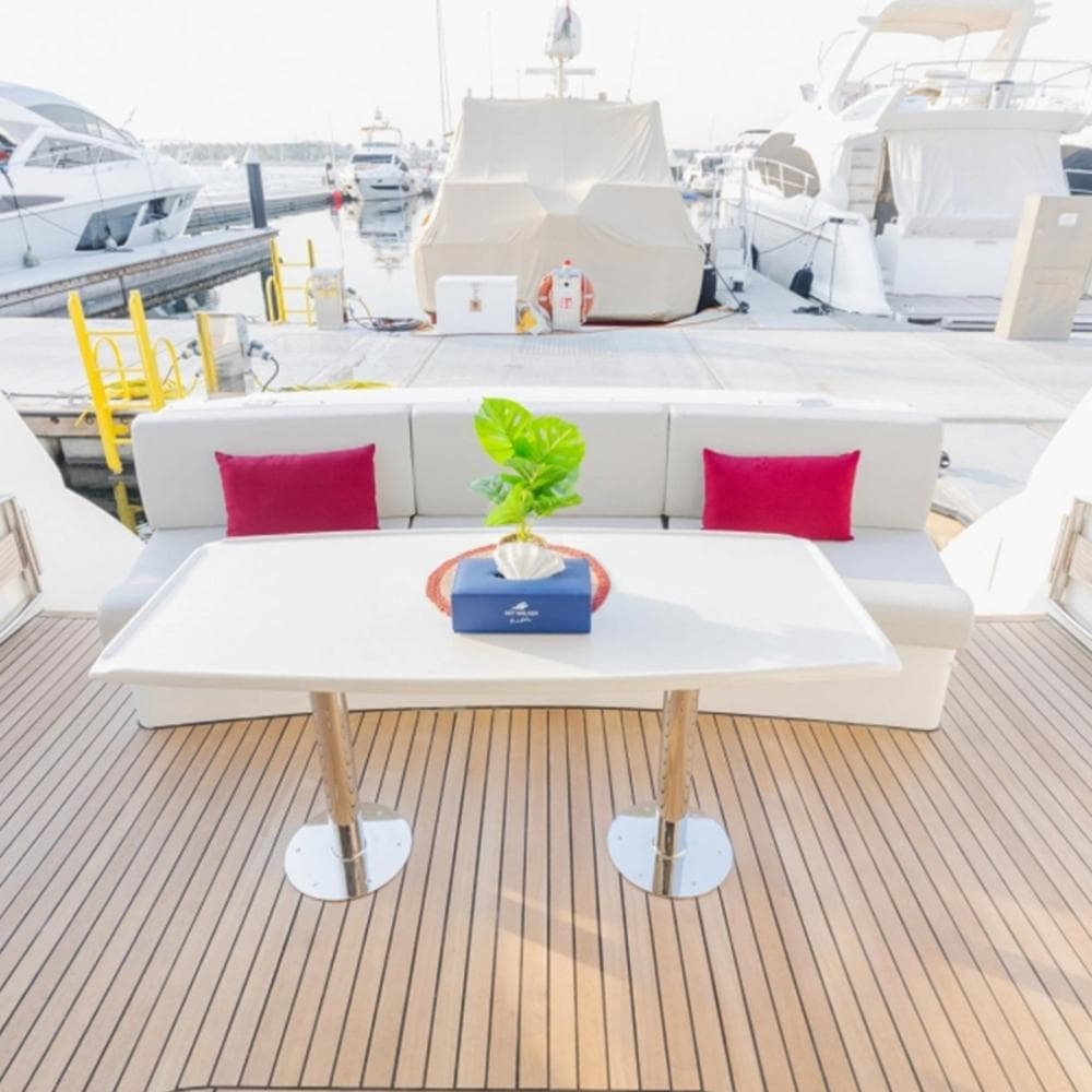 Luxury interior of Viva 52 Ft yacht Dubai rental