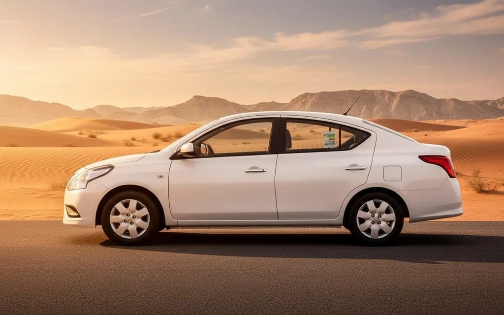 Nissan Sunny 2022 White side profile