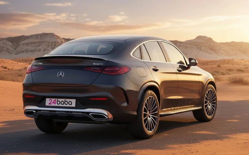 Mercedes Glc200 2025 Black rear view showing taillights