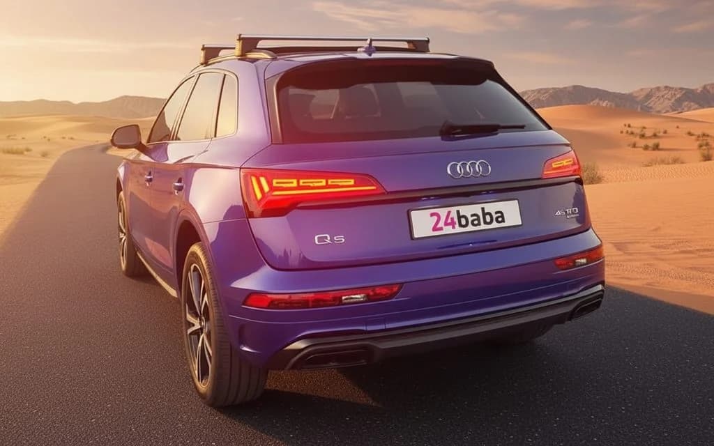 Audi Q5 2021 Blue rear view showing taillights