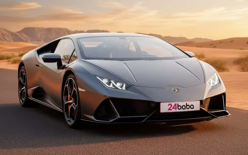 Lamborghini Huracan 2022 Grey cover image – rental in Dubai