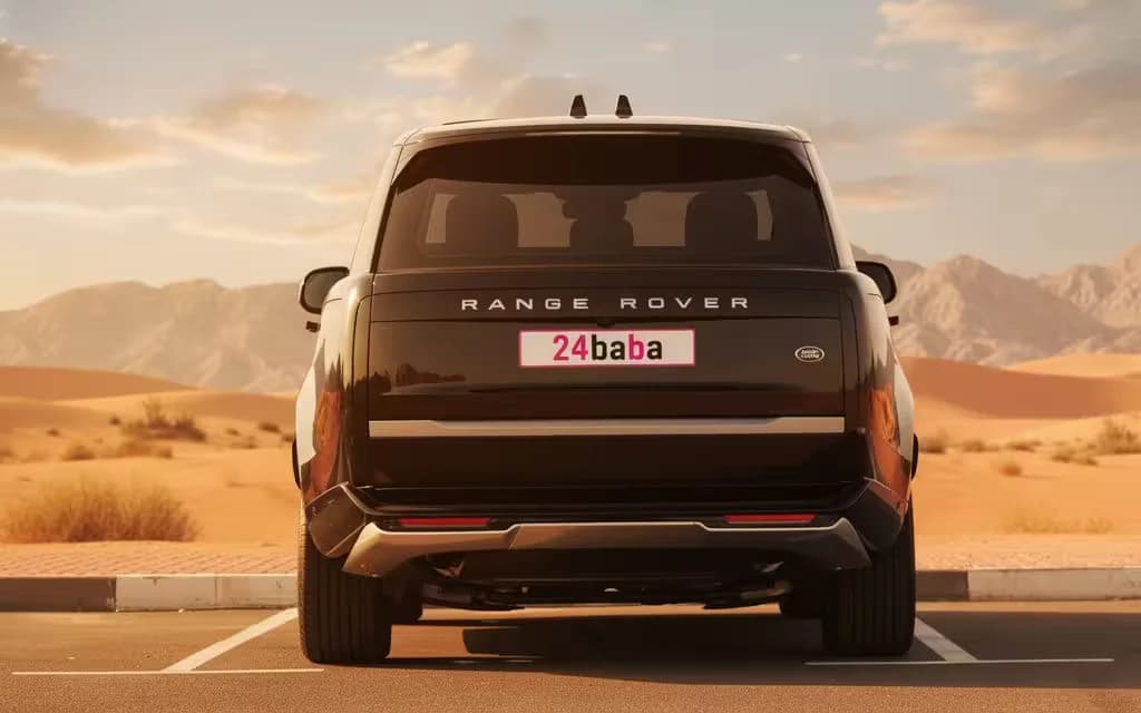 LandRover RangeRover 2023 Black rear view showing taillights – rental in Dubai