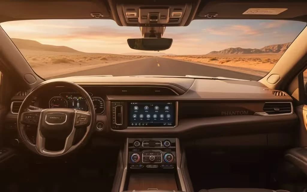 Gmc Yukon 2021 dashboard and infotainment – rental in Dubai