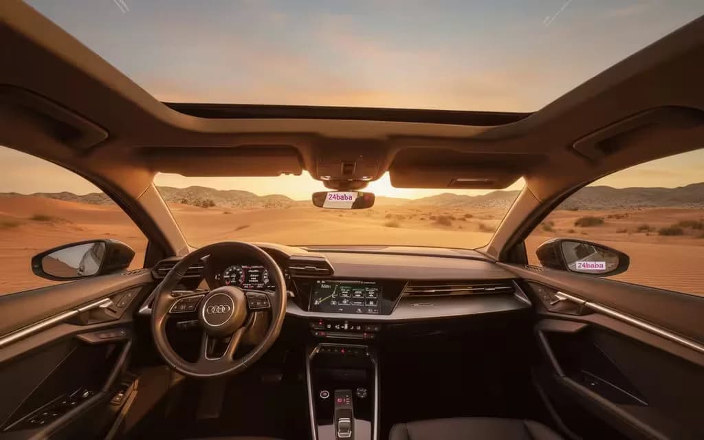 Audi A3 2023 interior view showing trim – rental in Dubai