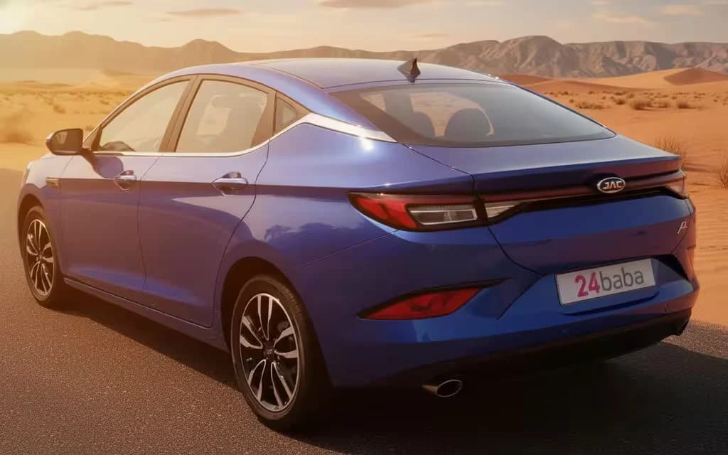 Jac J7 2023 Blue rear view showing taillights – rental in Dubai