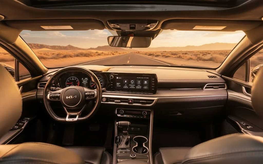 Kia K5 2022 interior view showing trim