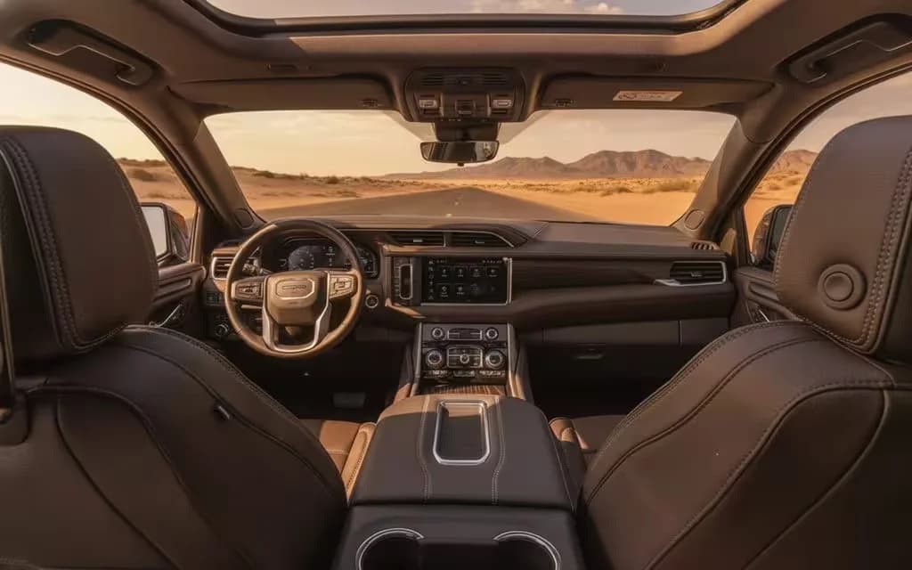 Gmc Yukon 2023 dashboard and infotainment – rental in Dubai