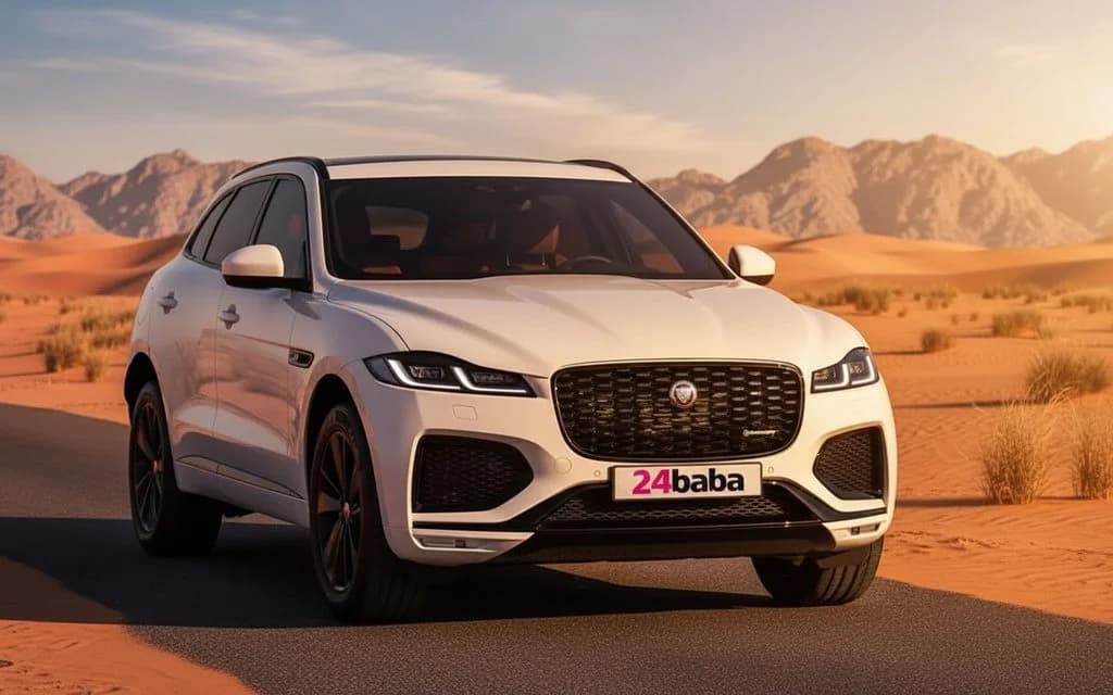 Jaguar F Pace 2024 White cover image – rental in Dubai