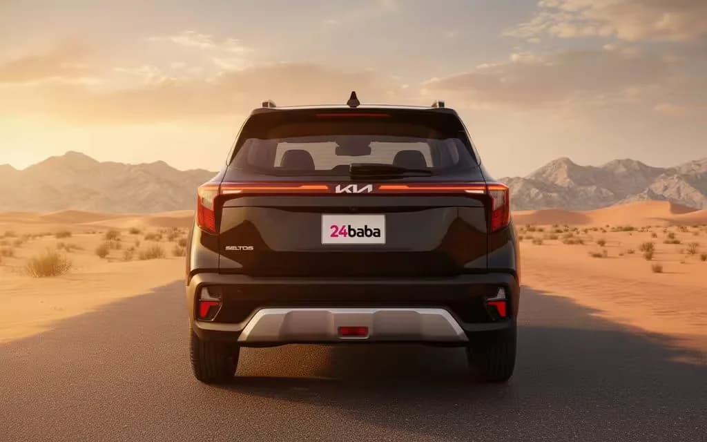 Kia Seltos 2025 Black rear view showing taillights