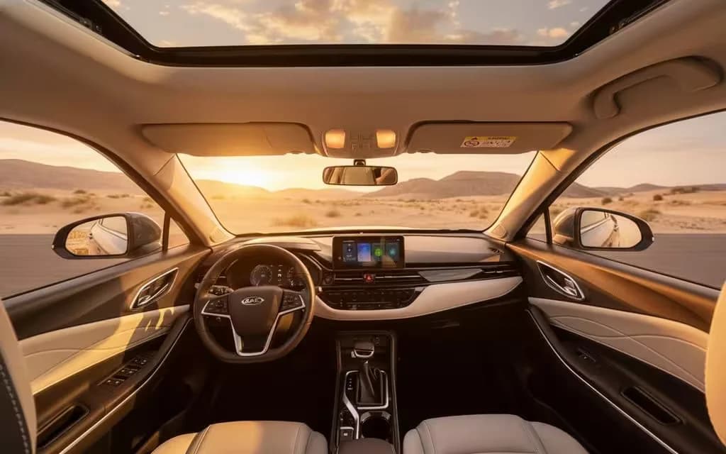 Jac Js4 2023 dashboard and infotainment – rental in Dubai
