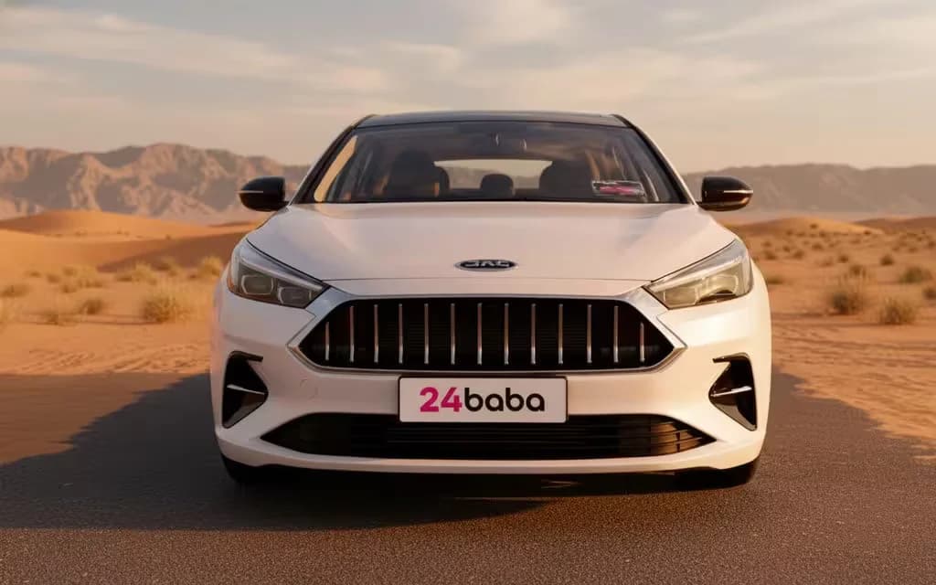 Jac J7 2025 White front view with headlights – rental in Dubai