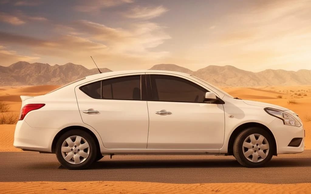 Nissan Sunny 2020 White side profile