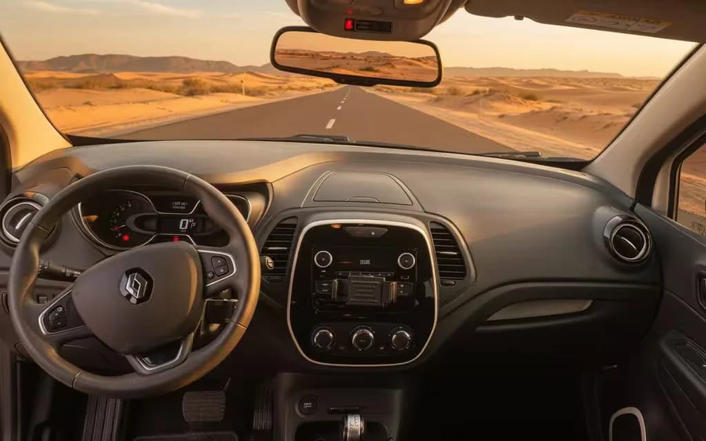 Renault Kaptur 2025 interior view showing trim – rental in Dubai