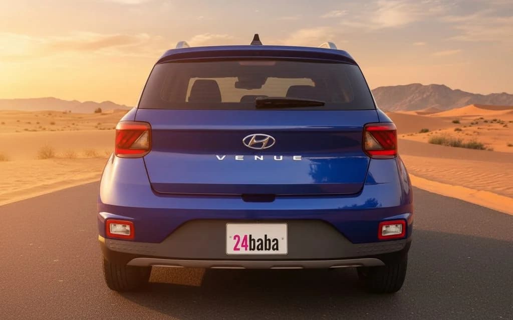 Hyundai Venue 2021 Blue rear view showing taillights