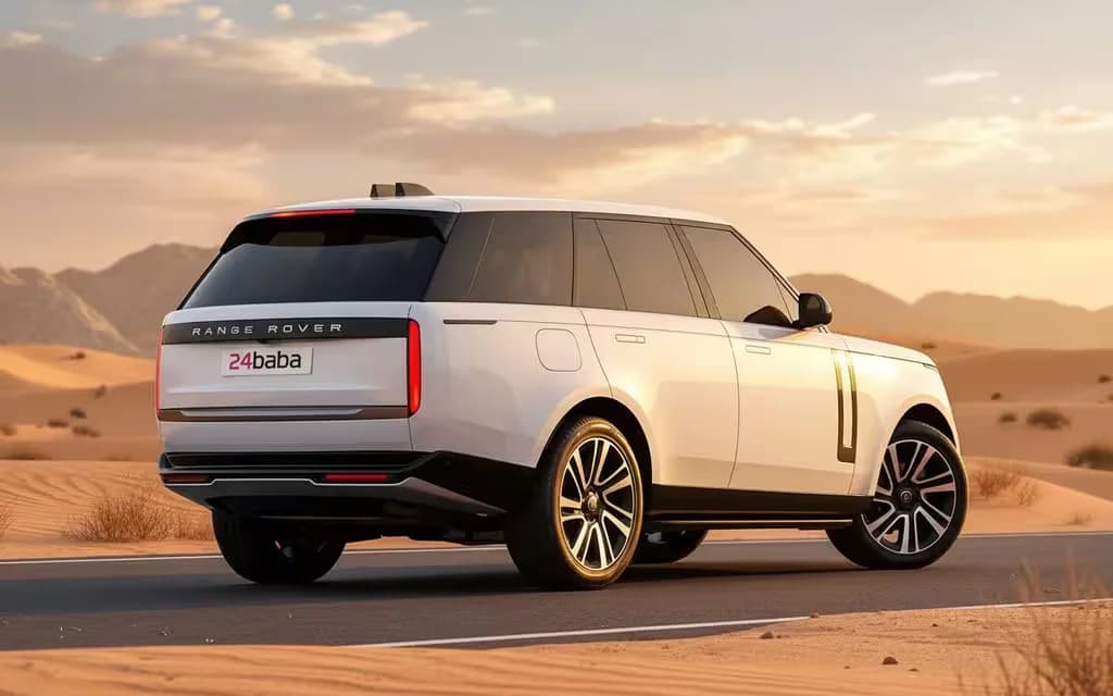 LandRover RangeRoverVogue 2023 White rear view showing taillights – rental in Dubai