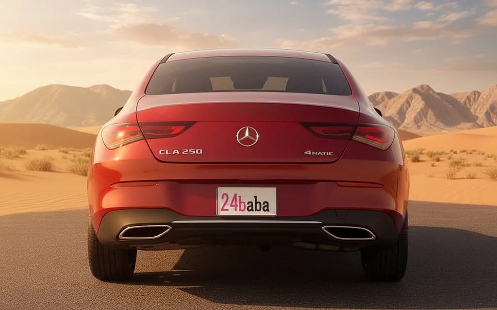 Mercedes Cla250 2021 Red rear view showing taillights