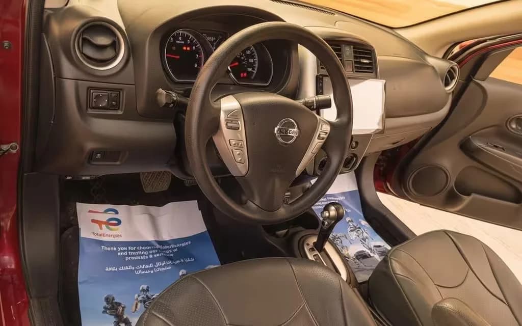 Nissan Versa 2020 interior view showing trim – rental in Dubai