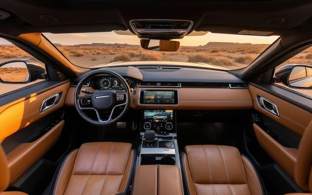 LandRover RangeRoverVelar 2022 interior view showing trim – rental in Dubai