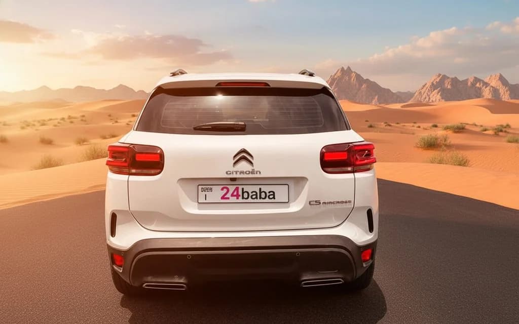 Citroen C5 2023 White rear view showing taillights