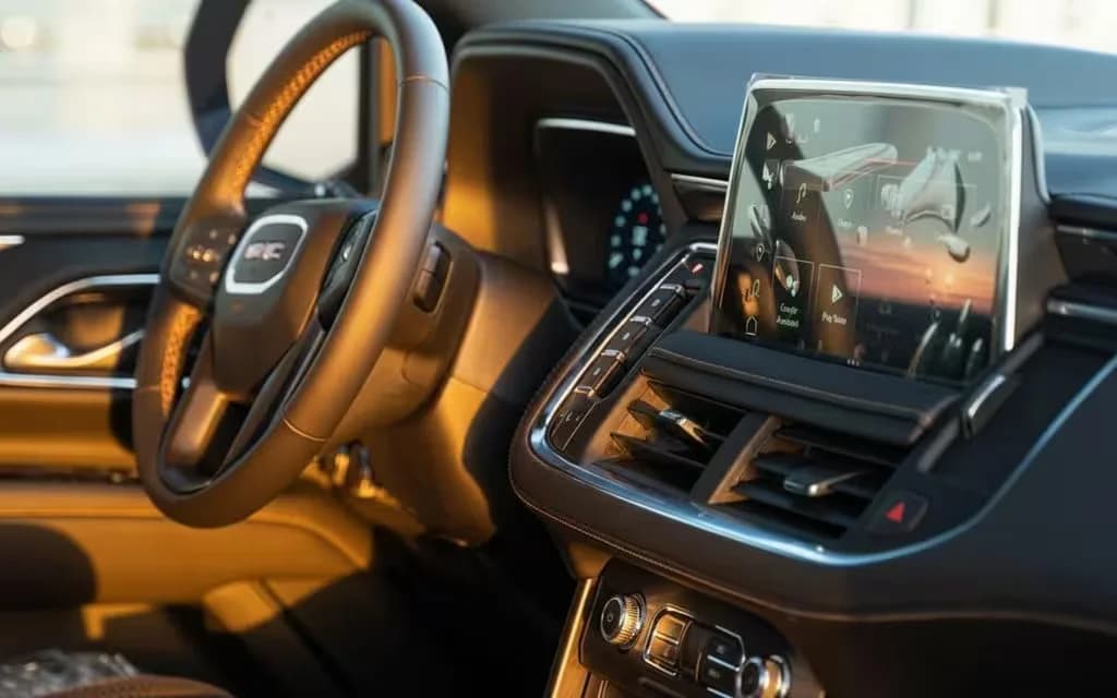 Gmc Yukon 2023 interior view showing trim – rental in Dubai