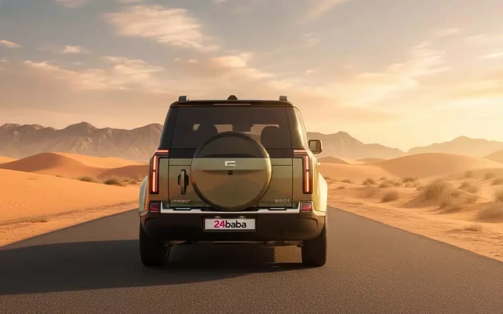 RoxMotor 01 2024 Green front view with headlights – rental in Dubai