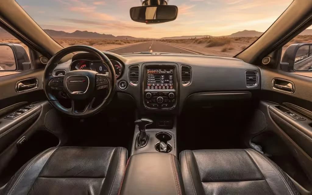 Dodge Durango 2025 dashboard and infotainment – rental in Dubai