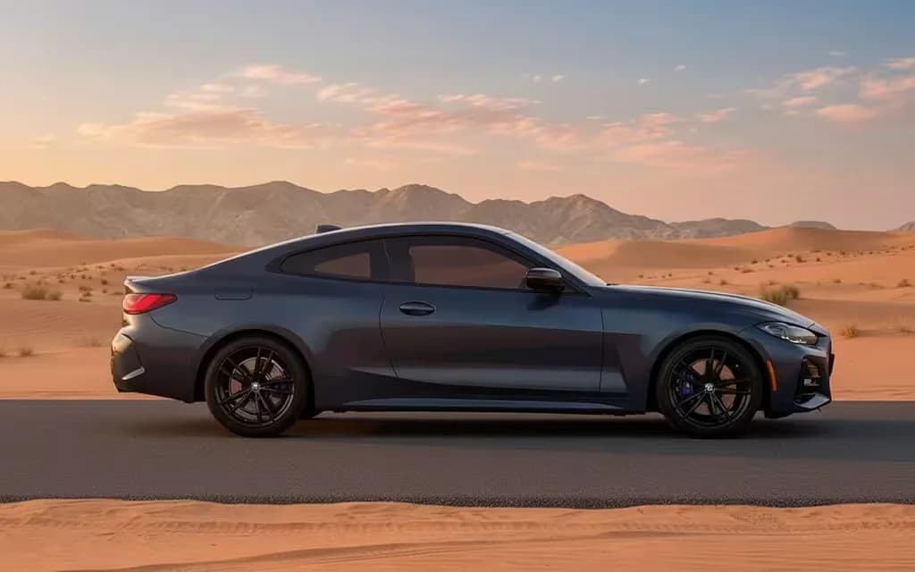 Bmw 430 2022 Grey side profile – rental in Dubai