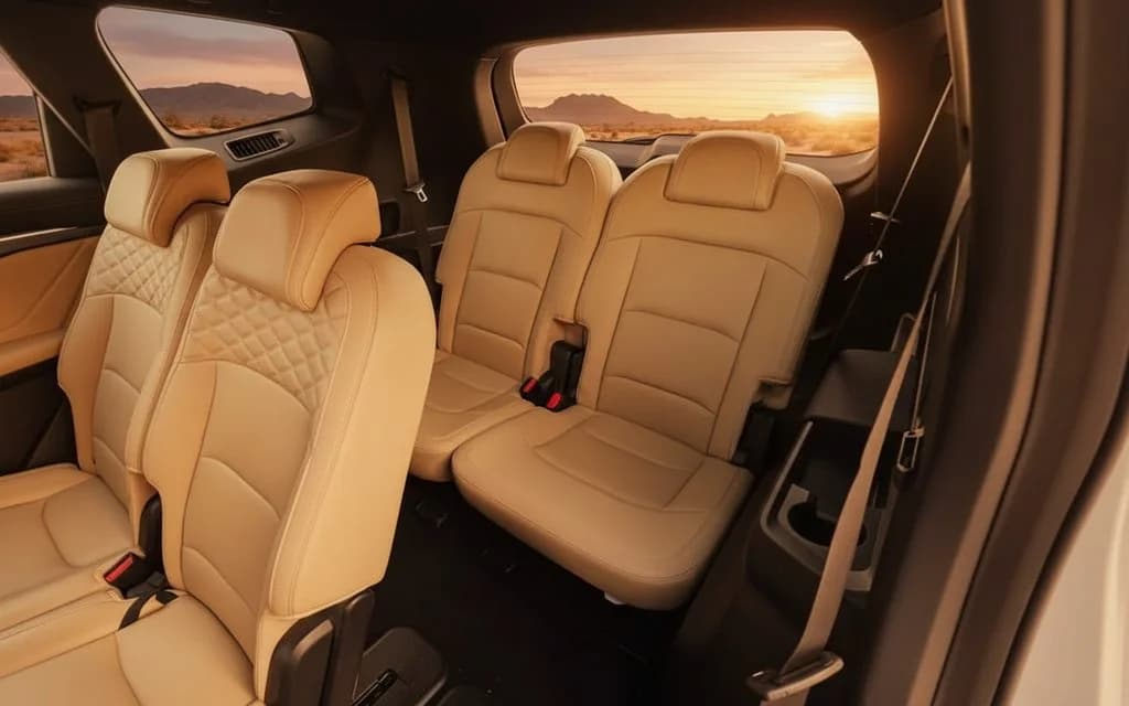 Geely Okavango 2025 leather seats and cabin – rental in Dubai