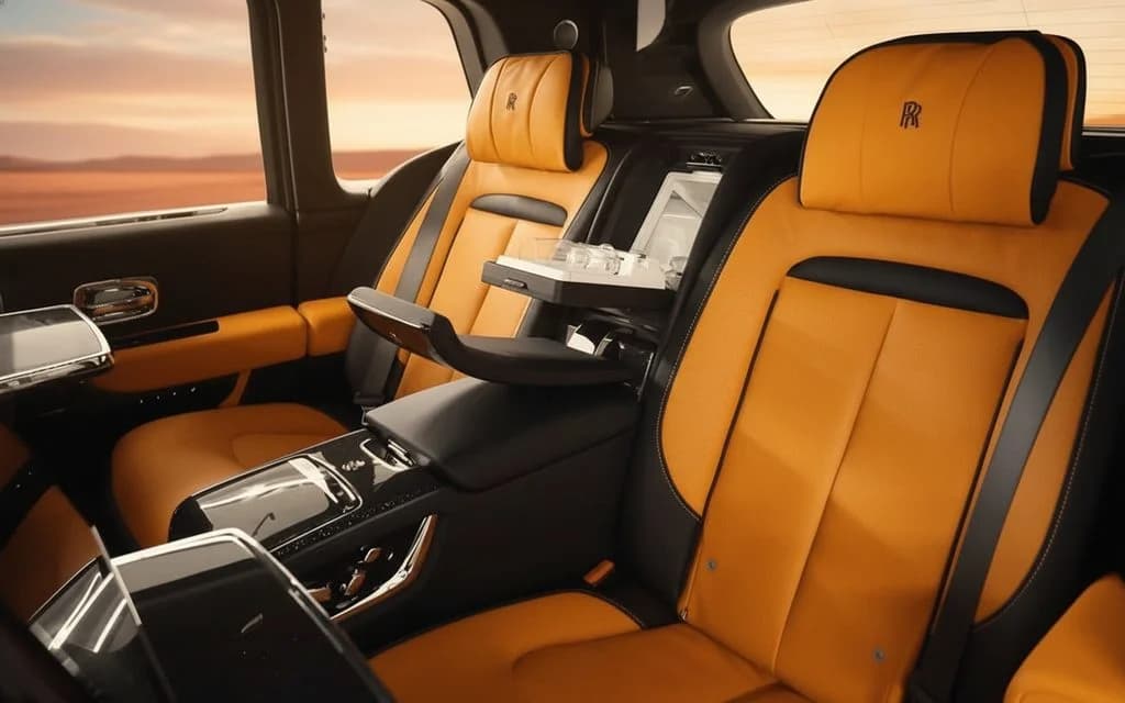 RollsRoyce Cullinan 2024 Black front view with headlights – rental in Dubai