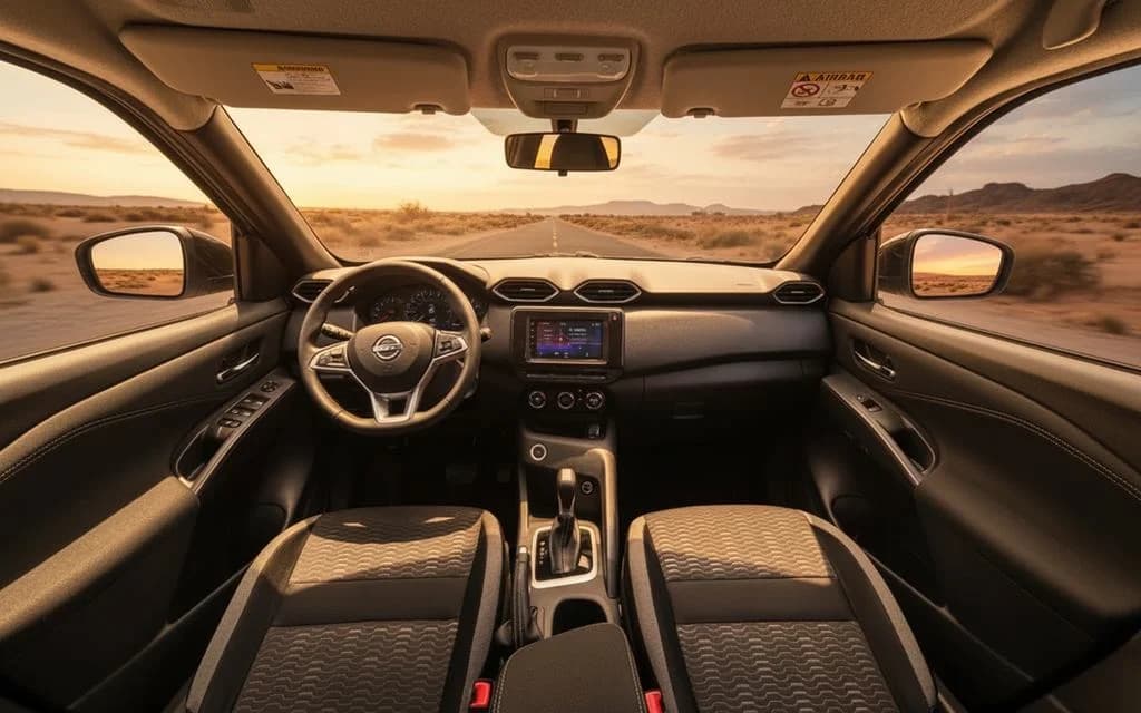 Nissan Magnite 2026 interior view showing trim – rental in Dubai