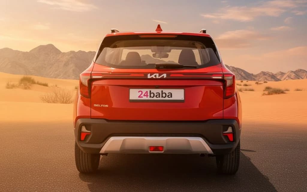 Kia Seltos 2022 Red rear view showing taillights