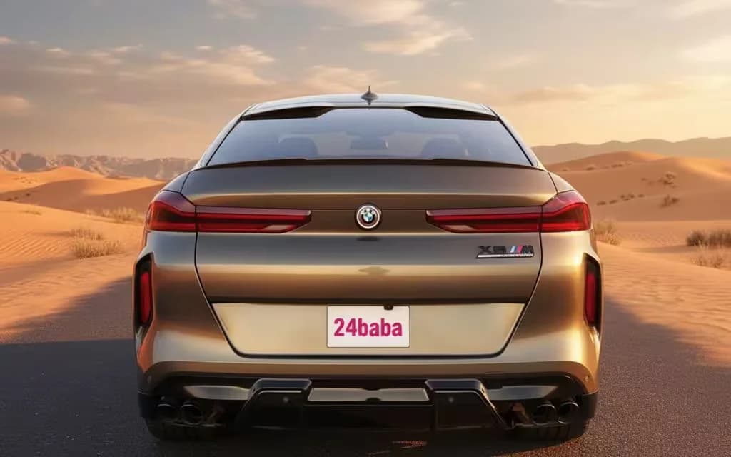 Bmw X6 2021 Green rear view showing taillights – rental in Dubai