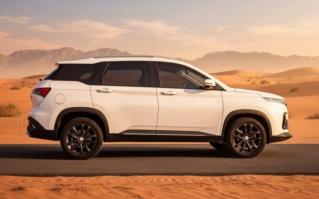 Chevrolet Captiva 2024 White side profile – rental in Dubai