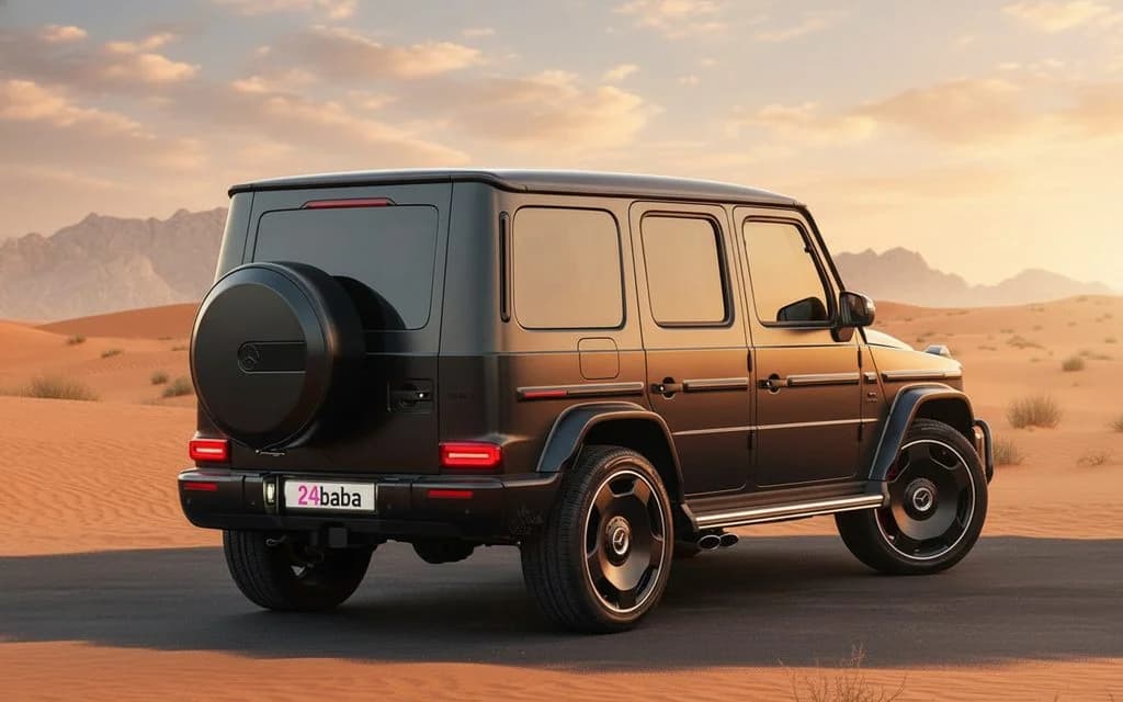 Mercedes G63 2024 Black rear view showing taillights