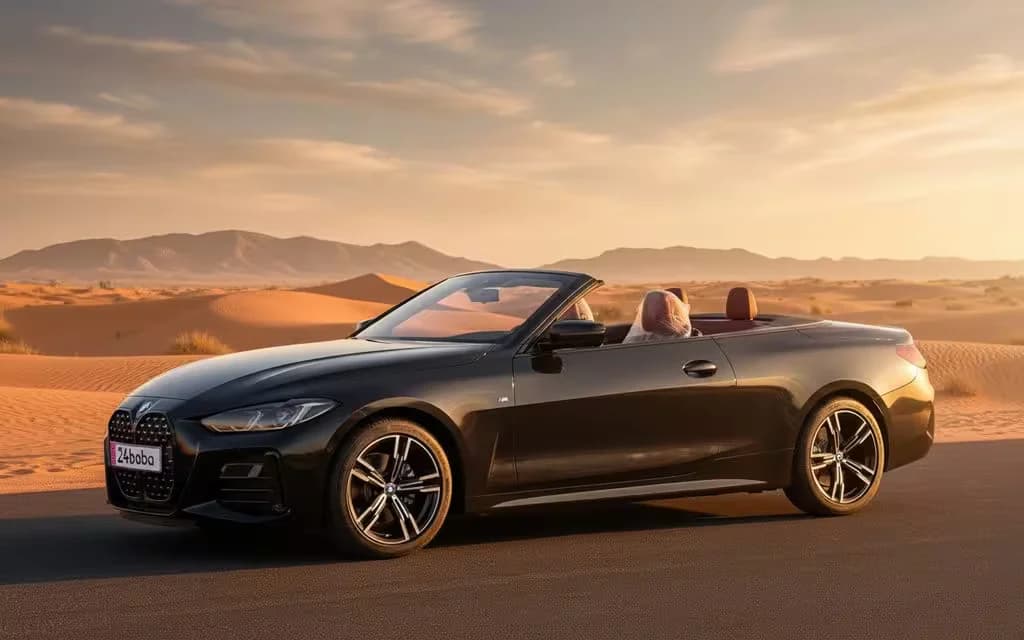 Bmw 420 2025 Black side profile – rental in Dubai