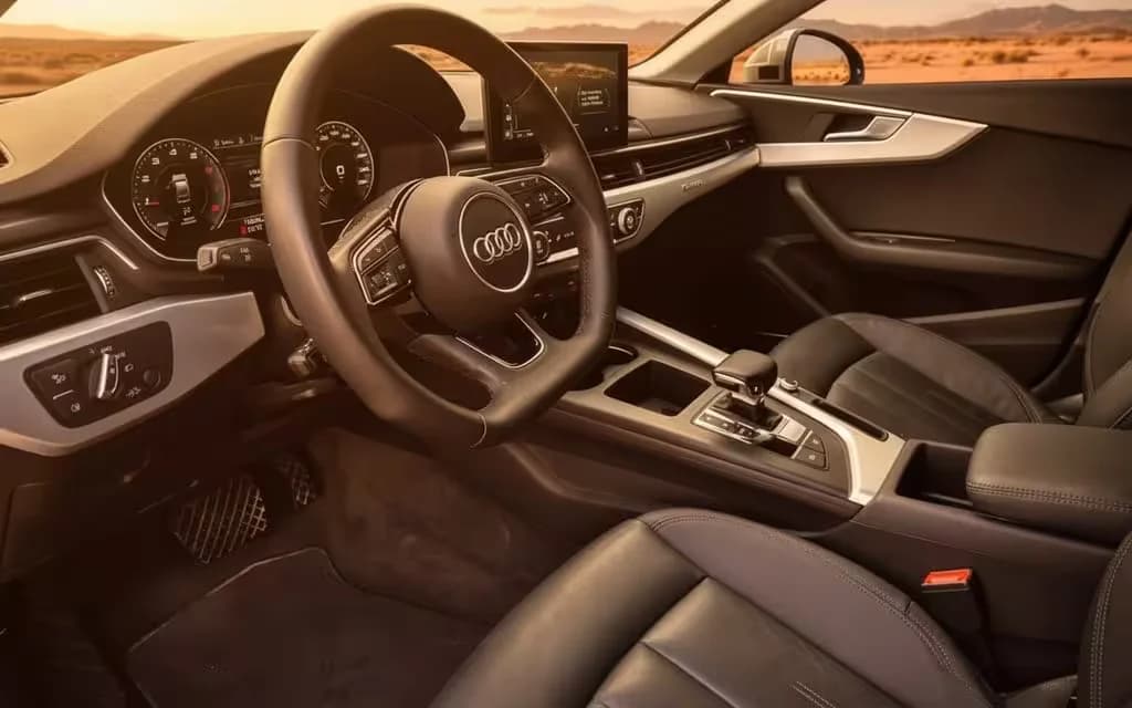 Audi A5 2023 dashboard and infotainment – rental in Dubai