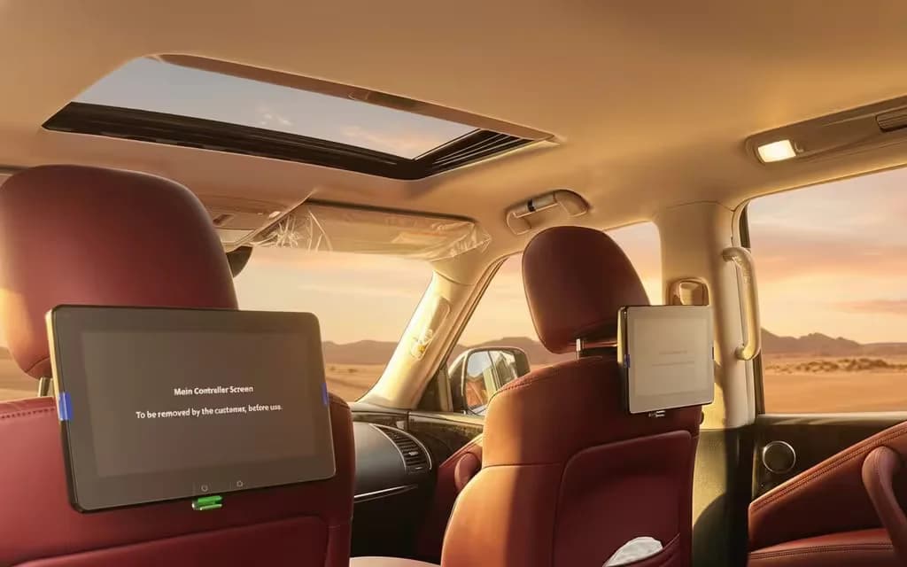 Nissan Patrol 2024 interior view showing trim – rental in Dubai