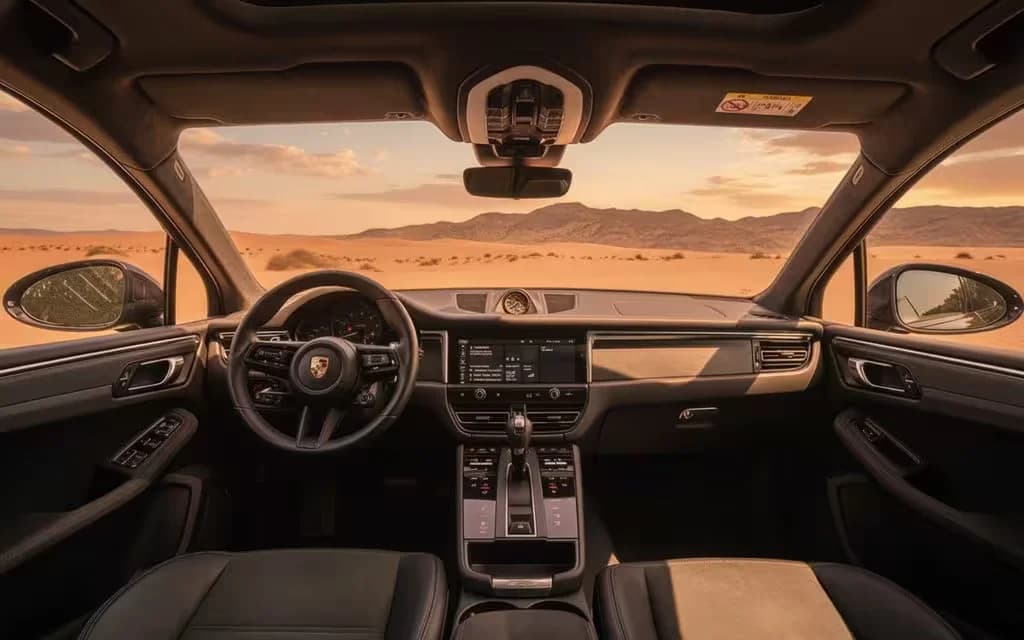Porsche Macan 2023 interior view showing trim – rental in Dubai
