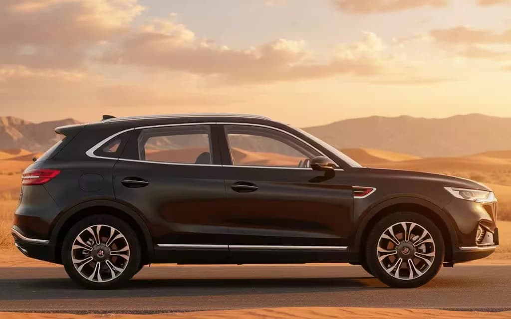 Hongqi Hs5 2023 Black side profile – rental in Dubai