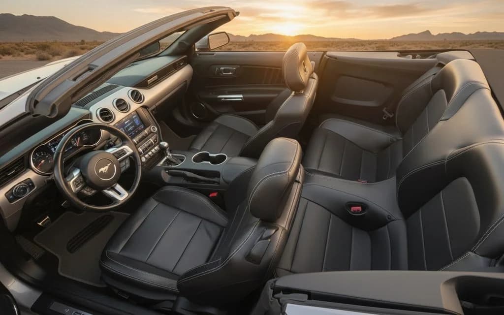 Ford Mustang 2023 interior view showing trim – rental in Dubai