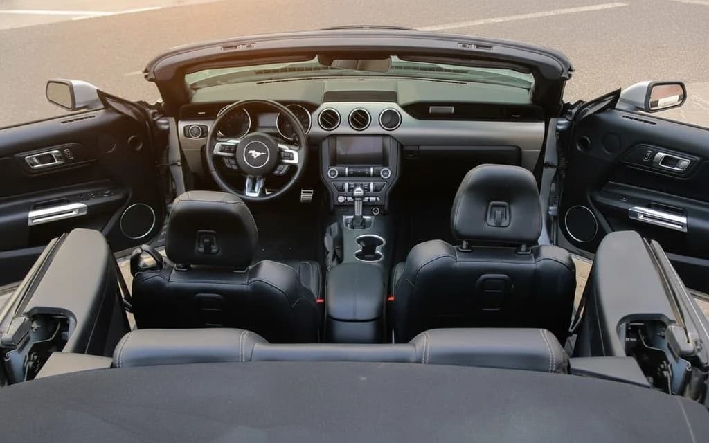 Ford Mustang 2021 interior view showing trim – rental in Dubai