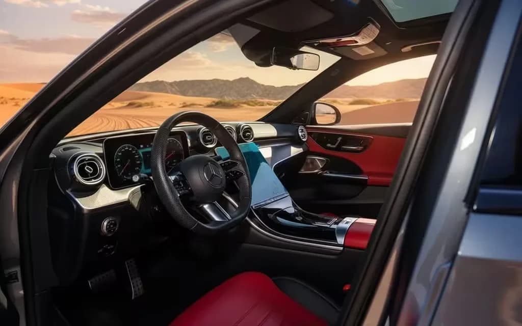 Mercedes C200 2023 interior view showing trim
