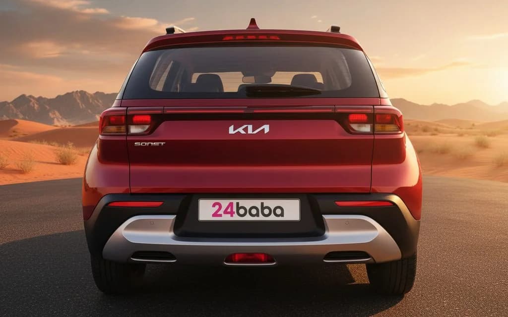 Kia Sonet 2023 Red rear view showing taillights