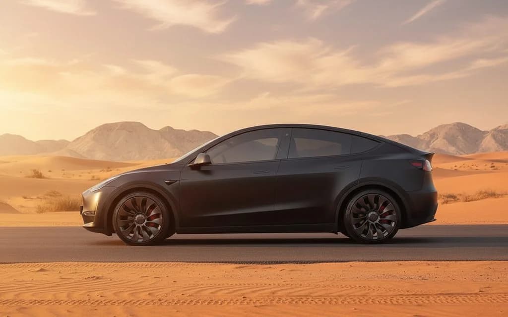 Tesla ModelY 2023 Black side profile