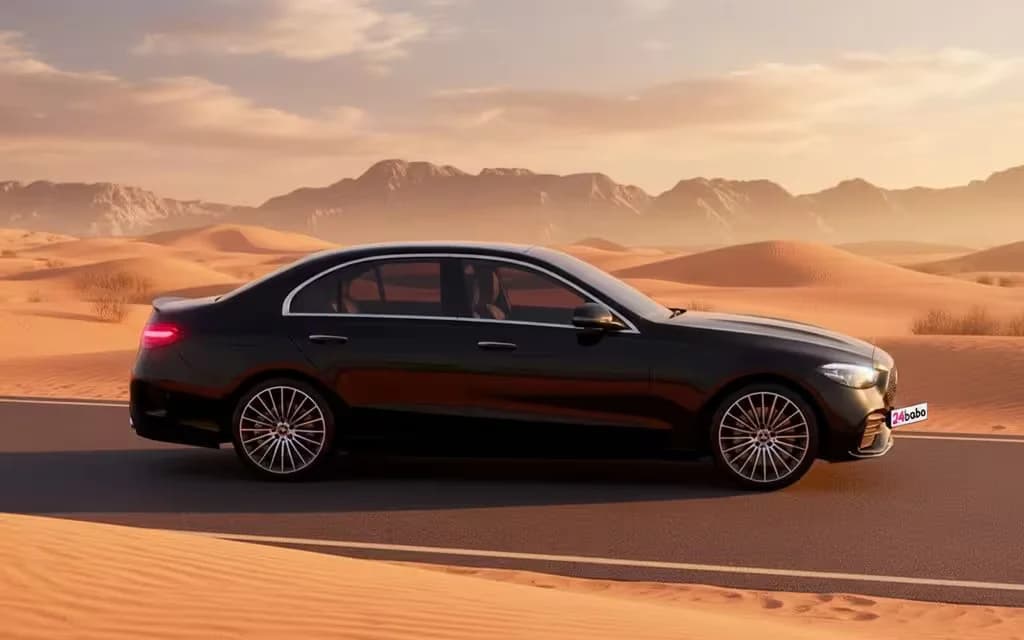 Mercedes C200 2024 Black side profile