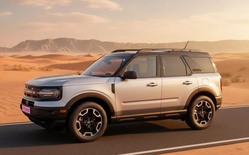 Ford Bronco 2021 Grey side profile – rental in Dubai