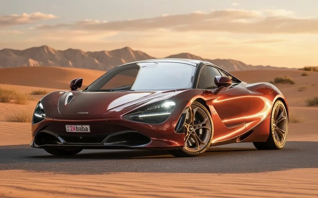 Mclaren 720S 2022 Red front view with headlights
