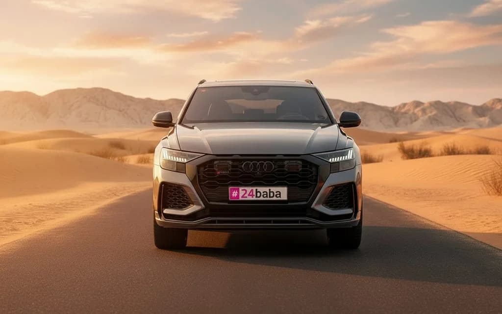 Audi RsQ8 2021 Grey front view with headlights