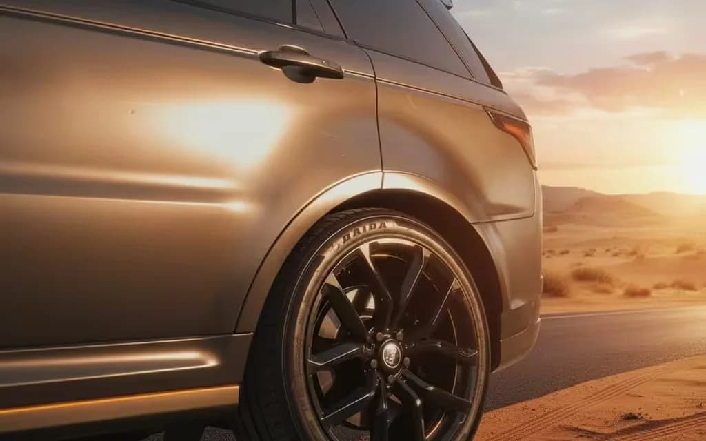 LandRover RangeRoverSport 2021 alloy wheel close up – rental in Dubai