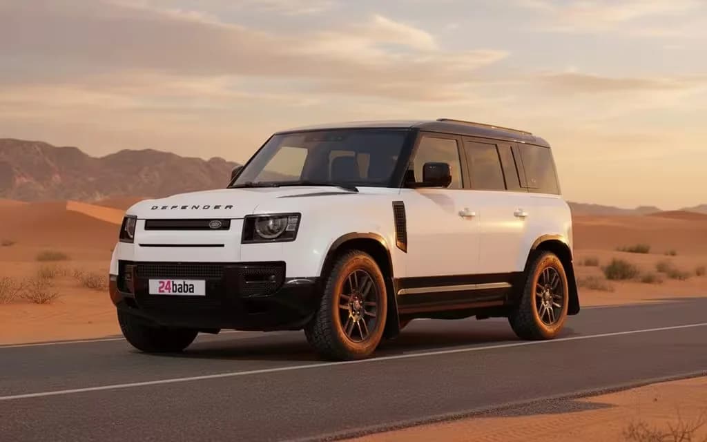 LandRover Defender 2022 White cover image – rental in Dubai
